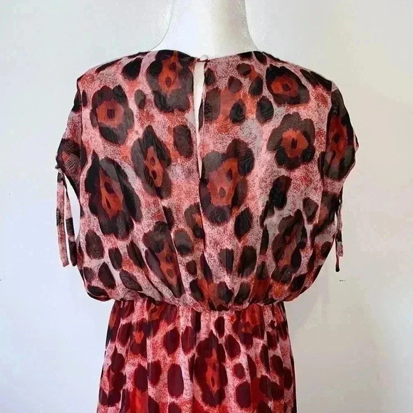 BNWOT Korean style  Leopard print Maxi Dress size M - Picture 3 of 3